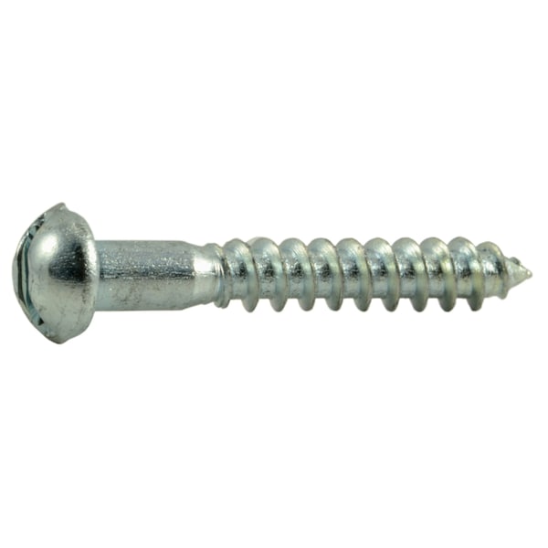 Midwest Fastener Wood Screw, #4, 3/4 in, Zinc Plated Steel Round Head Slotted Drive, 60 PK 62066 - main